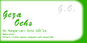 geza ochs business card